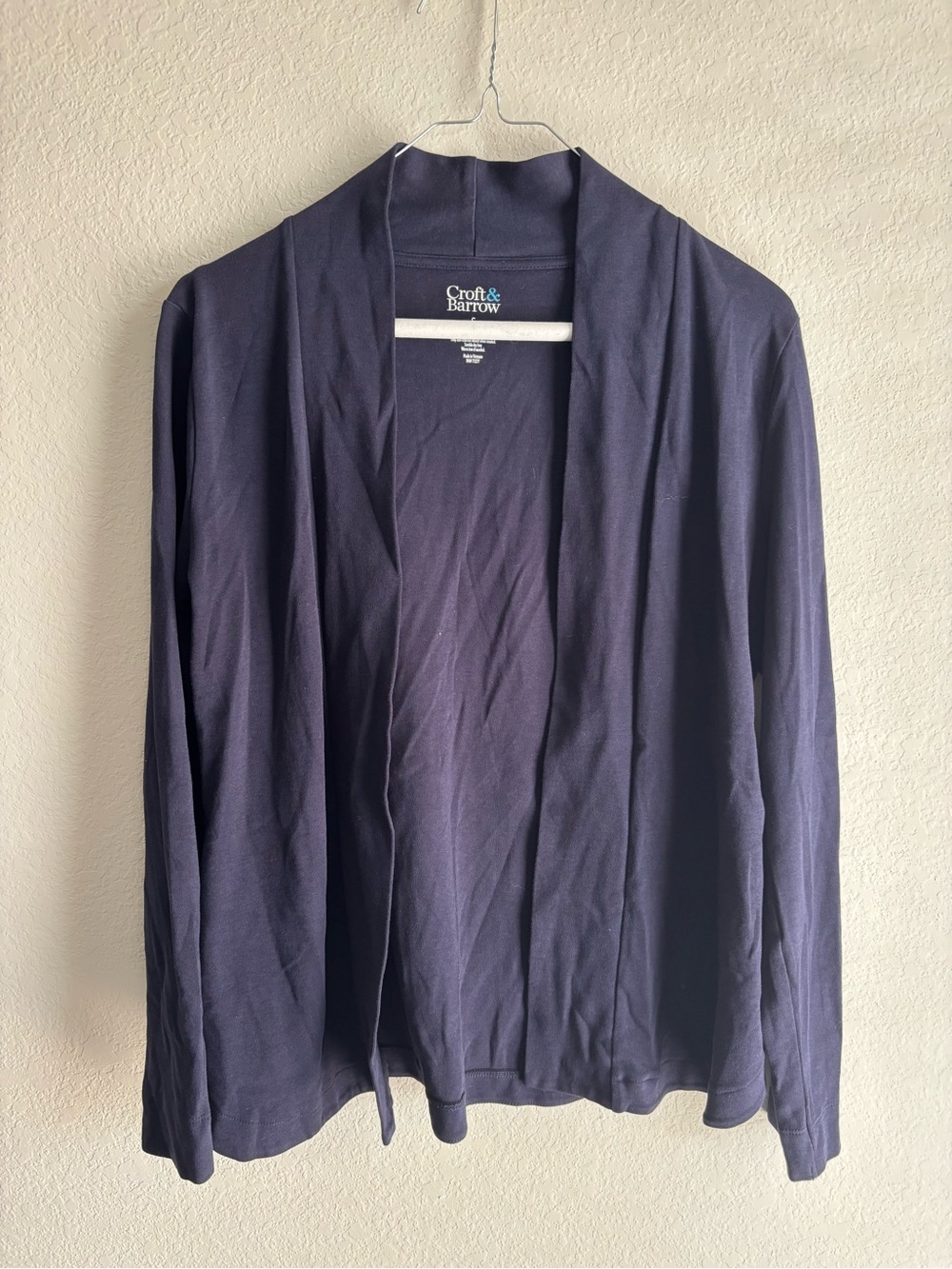 croft & barrow Navy Open-Front Lightweight Cardigan Blazer